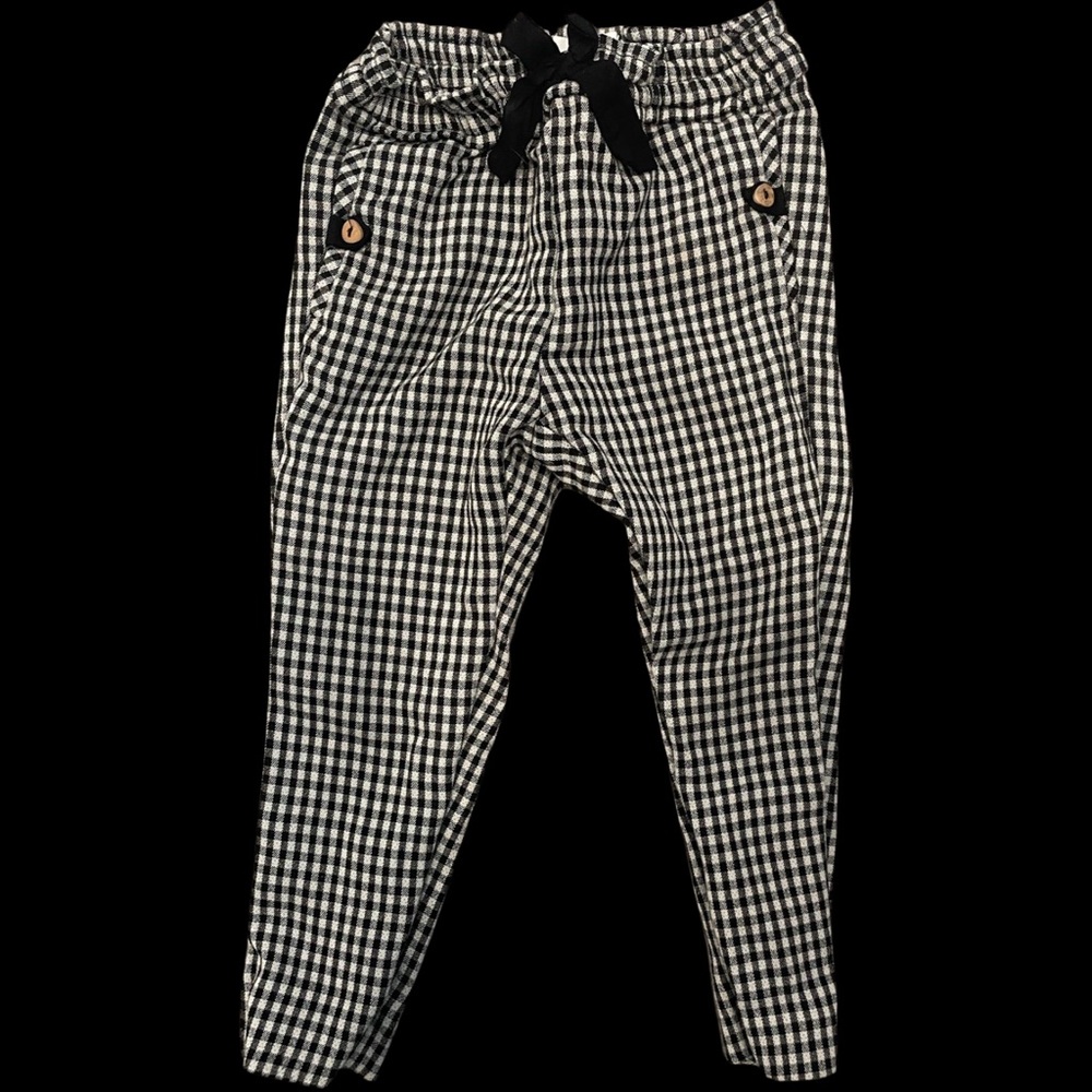 EUC Zara Toddler Girl 2/3 Black/Cream Houndstooth Pants